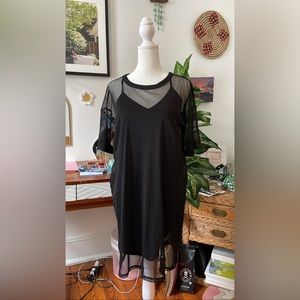 Sheer tee dress with slip under